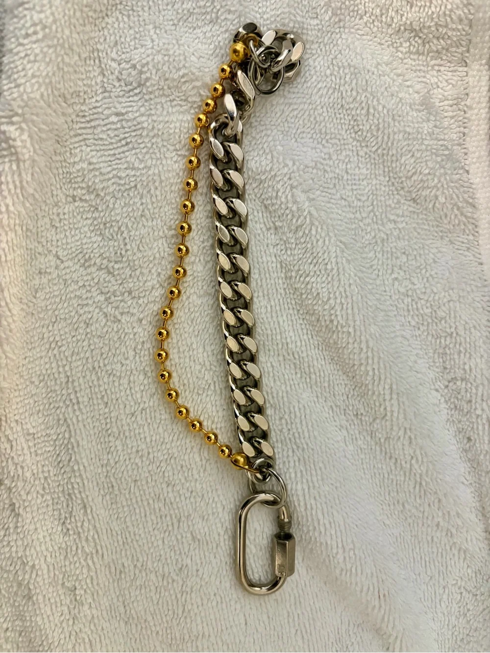 2-Tone Carabiner Double-Chain Bracelet by In Gold We Trust Paris